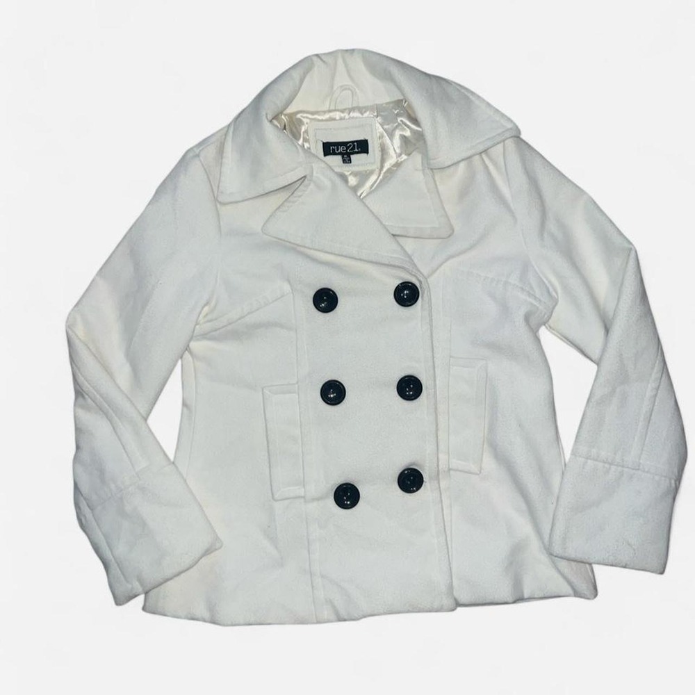 Rue21 white double-breasted pea coat Size XL